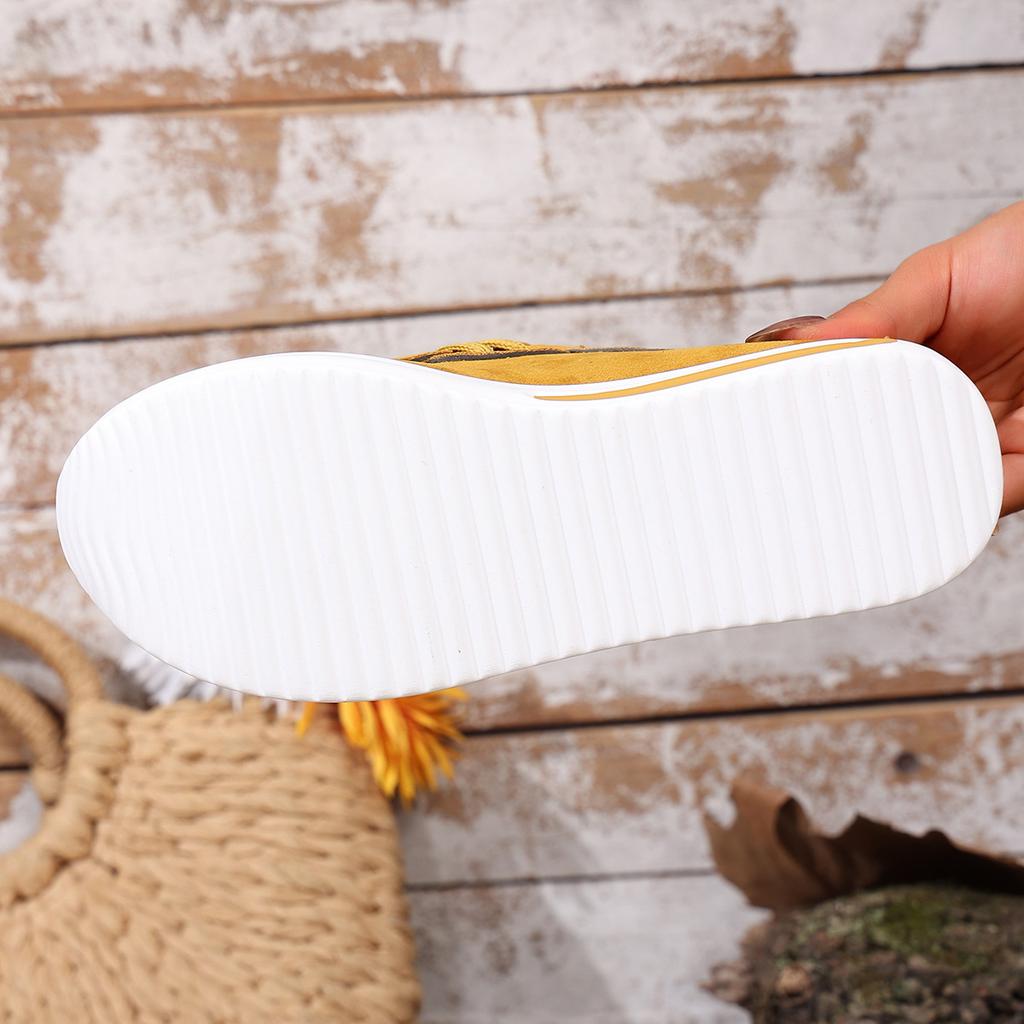 Platform Loafers for Women,Lace-Up Wedge Heel Slip Ons,Comfortable Casual Flats