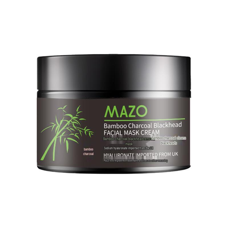 MAZO Bamboo Charcoal Blackhead Remover Cream - Deep Cleansing Nose Mask for Blackheads and Whiteheads.