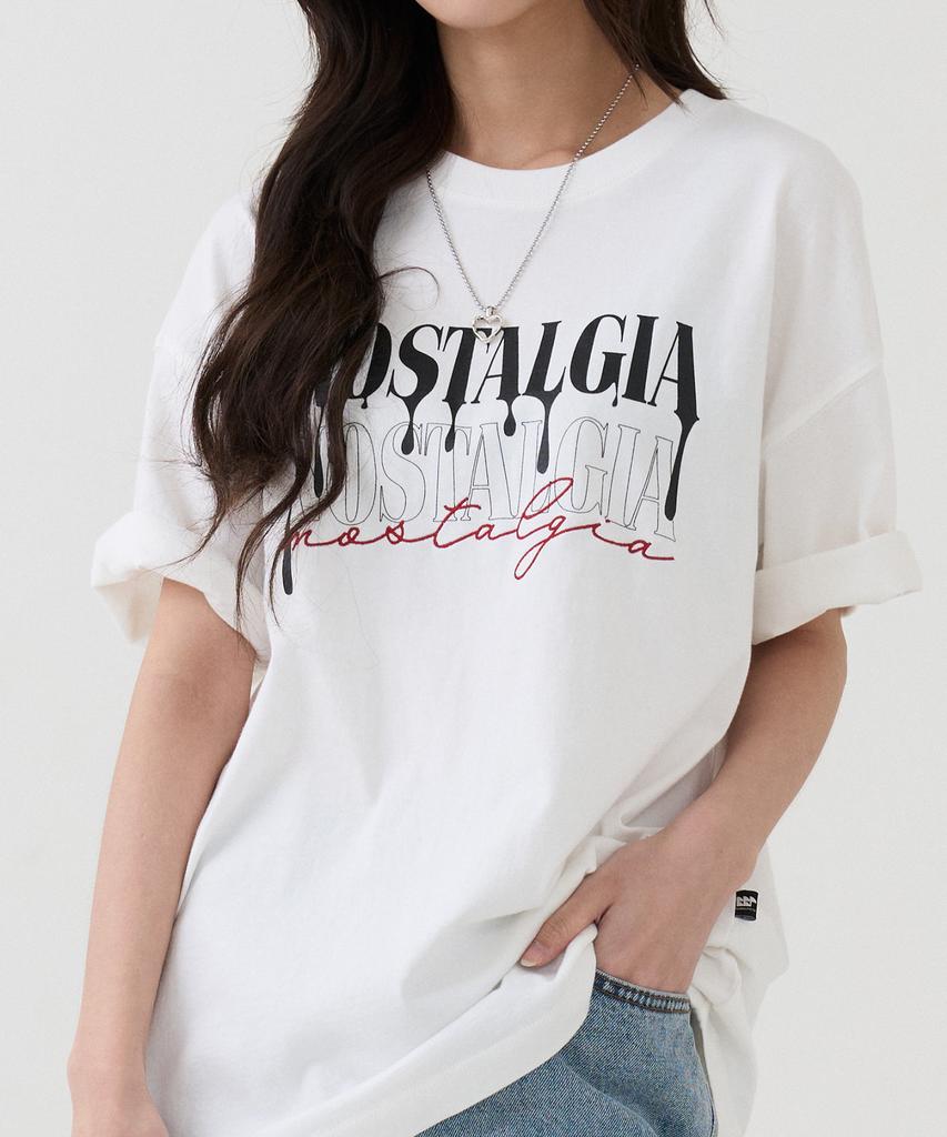 Beobeulpiseu [Unisex] Painting Embroidery Pigment T-Shirt_White