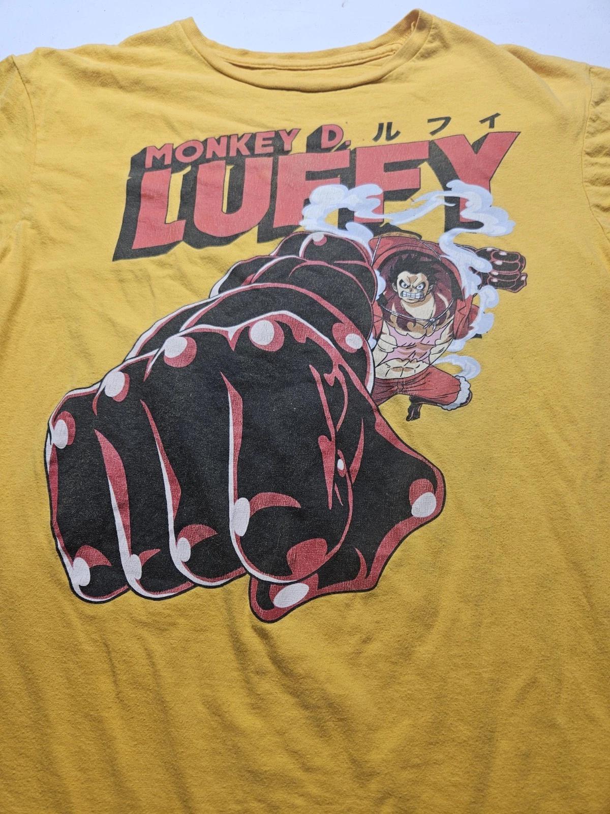 Monkey D. Luffy Men s T-Shirt Size M Ripple Junction Exclusive Anime Yellow S