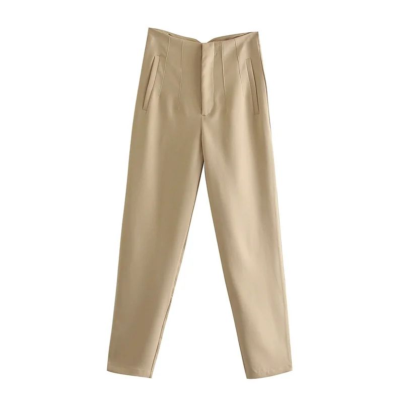 Cigarette Pipe Commute Leisure Candy Color Slim Looking Ankle-Length Pants