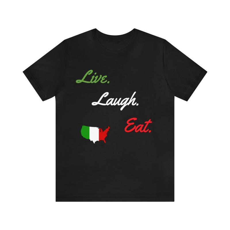 Live Laugh Eat Italian American Map T-shirt S