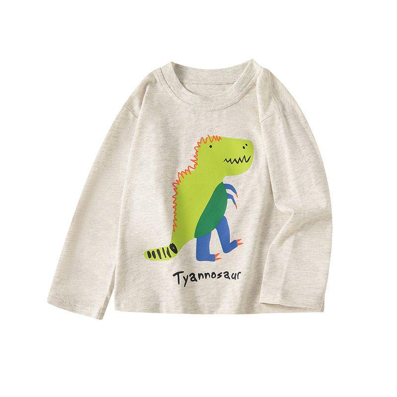 Children's Clothing Spring and Autumn Babies' Long Sleeve T-shirt Boys and Girls Dinosaur Bottoming Shirt Clothes Baby Pure Cotton Pullover Tops