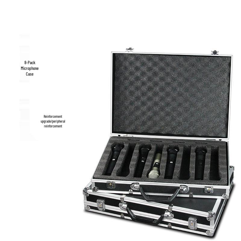 KTV Shockproof Aluminum Handheld Microphone Storage Case