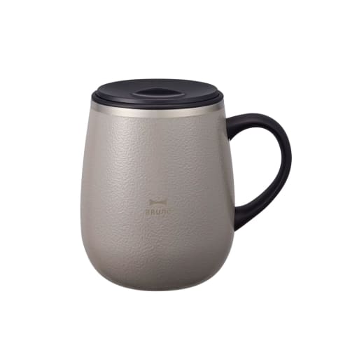BRUNO Stainless Steel Mug with Lid, 460ml, Insulates Hot & Cold Drinks, Double-Layered Vacuum Wall, Leak-Resistant, Tall, Gift, Perfect for Office, Wo
