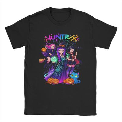 Spooky Huntrix Halloween KPop Demon Hunters (2) Cotton T-Shirt Men Summer Y2K T Shirts O Neck Hip Hop Tee Shirt Design Clothes