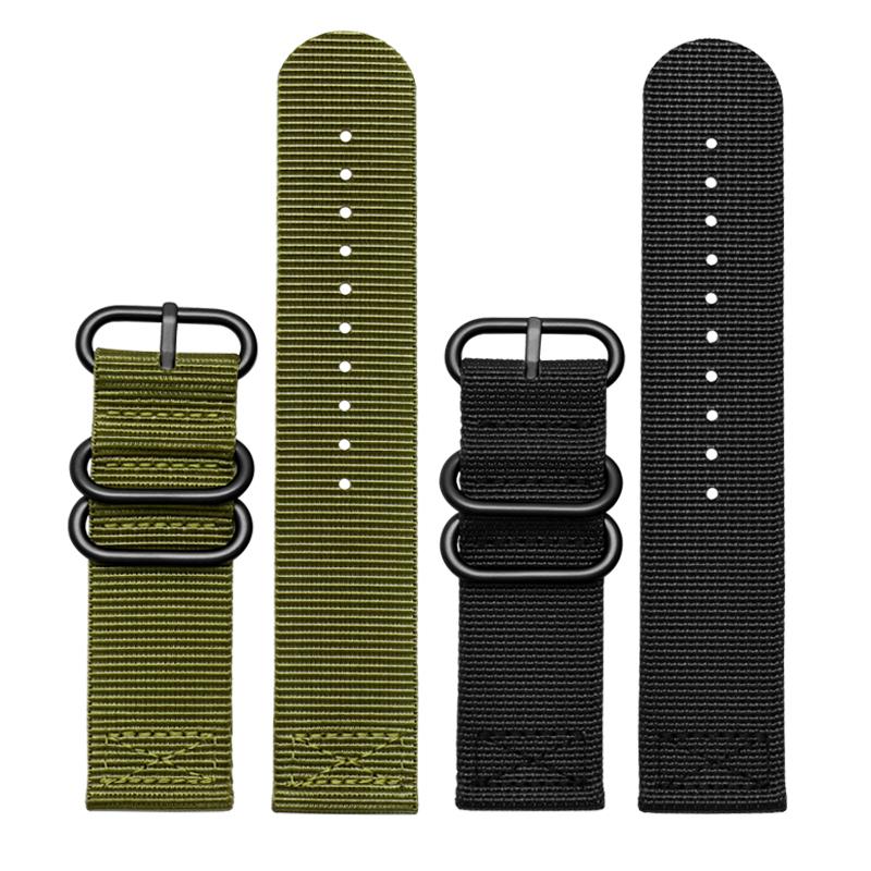 26mm Nylon Watch Band Luxury Nylon Strap 5 Ring Watch Replacement Band For Garmin Fenix 3 Fenix1 Fenix2 Black Green wwatchband