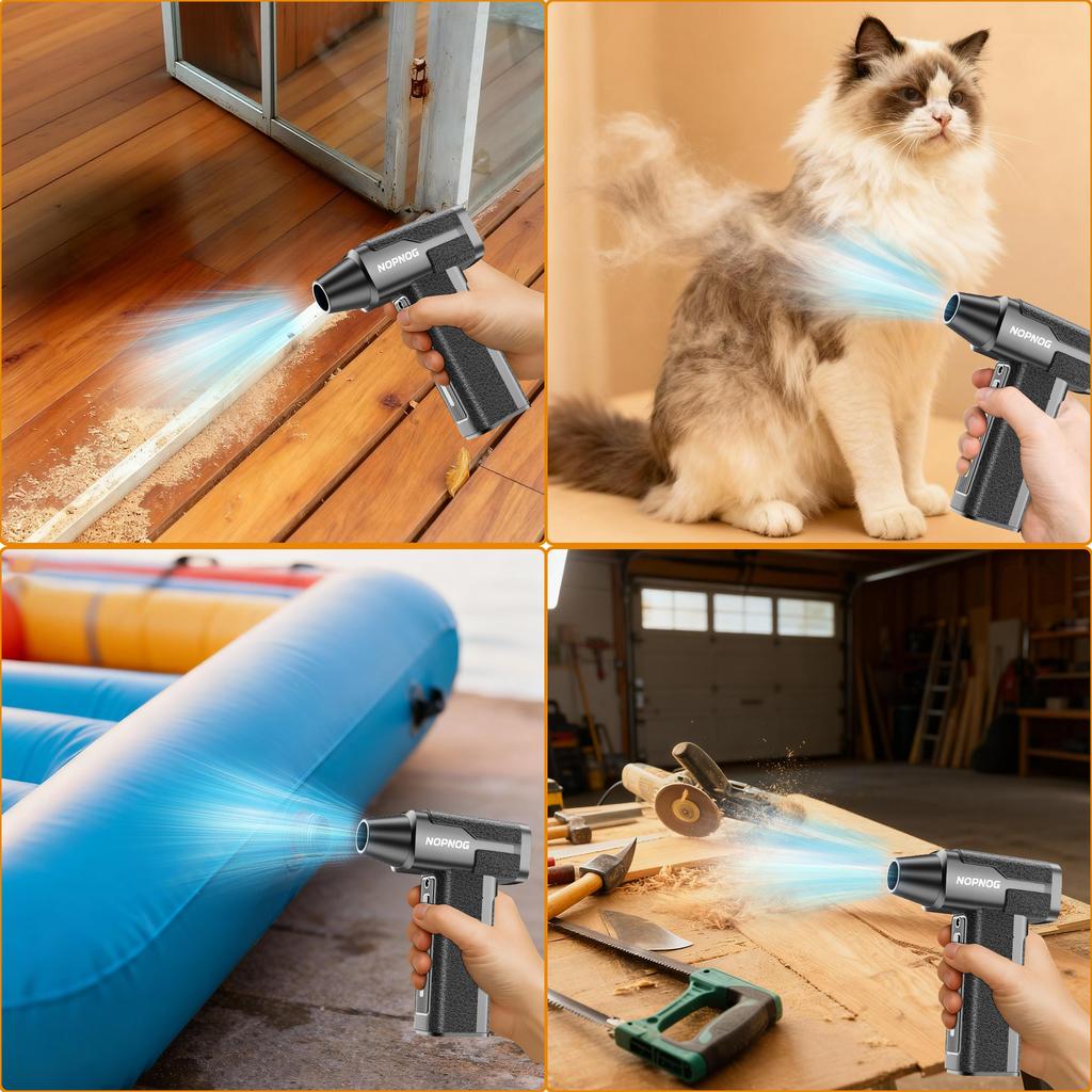 Type-C Charging Electric Air Duster Car Snow Removal Portable Car Accessories 4 Gears Adjustable 130000RPM Strong Blowing Turbo Blower Jet Fan