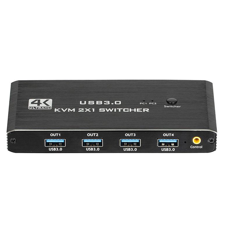4K HDMI USB 3.0 KVM Switch: 2-PC Input, 1-Output Converter
