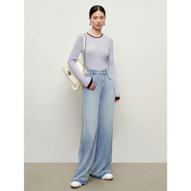 

JUZI ANNACO Женская вязаная базовая рубашка колор-блок из облачной шерсти XL