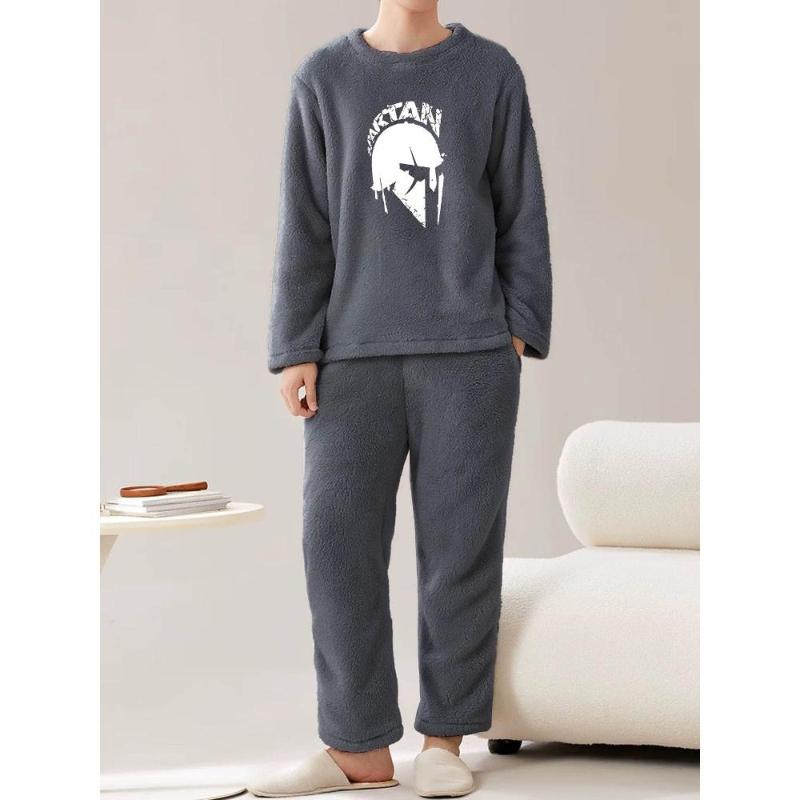 

Мужской фланелевый домашний костюм, стандартный крой, идеально подходит для весны и осени XXL серый