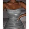 Women's Rhinestone Spaghetti Strap Bodycon Nightclub Dress