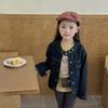 Korean Style Kids Girls Stand Collar Casual Denim Jacket Outerwear