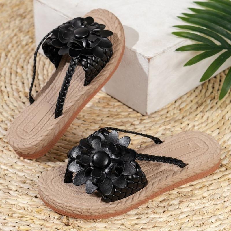 

Flip-flops for women wear sweet, fashionable and comfortable in summer, versatile sandals for home cool seaside beach shoes for women 43 чёрный