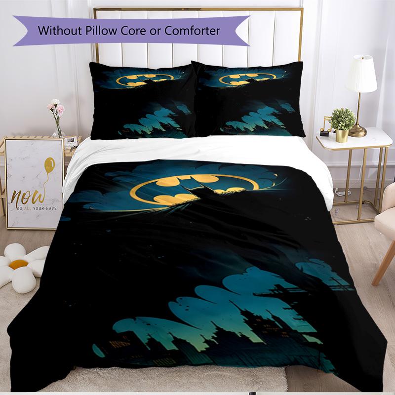 3pcs Duvet Cover Set (1*Duvet Cover + 2*Pillowcase, Without Core), Superheroes Print Soft All‑Season Bedding Set, Home Bedroom Decor Gift