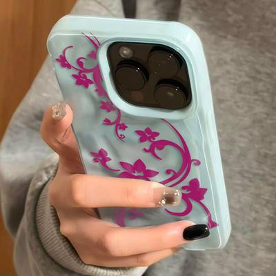 Hand-painted Rose Butterfly Flower Silicone Phone Case For iPhone 17 16 15 Plus 14 13 12 11 Pro Max 17 Air Shockproof Back Cover