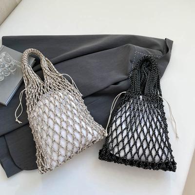 Borsa a tracolla con tasca a rete vuota grande capacità moda nuova borsa da ascella borsa a tracolla semplice