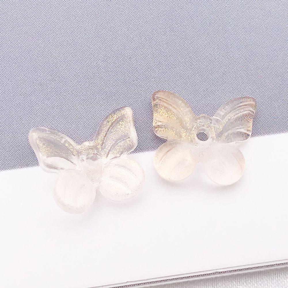Set of 30 Colorful Transparent Glass Butterfly Charms for DIY Jewelry and Crafting