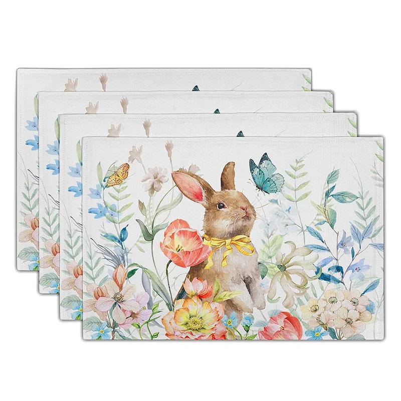 Linen Meal Mat for Spring and Summer, Sunflower Flowers Kitchen Decoration, Dining Table Insulation and Anti Fouling Mat