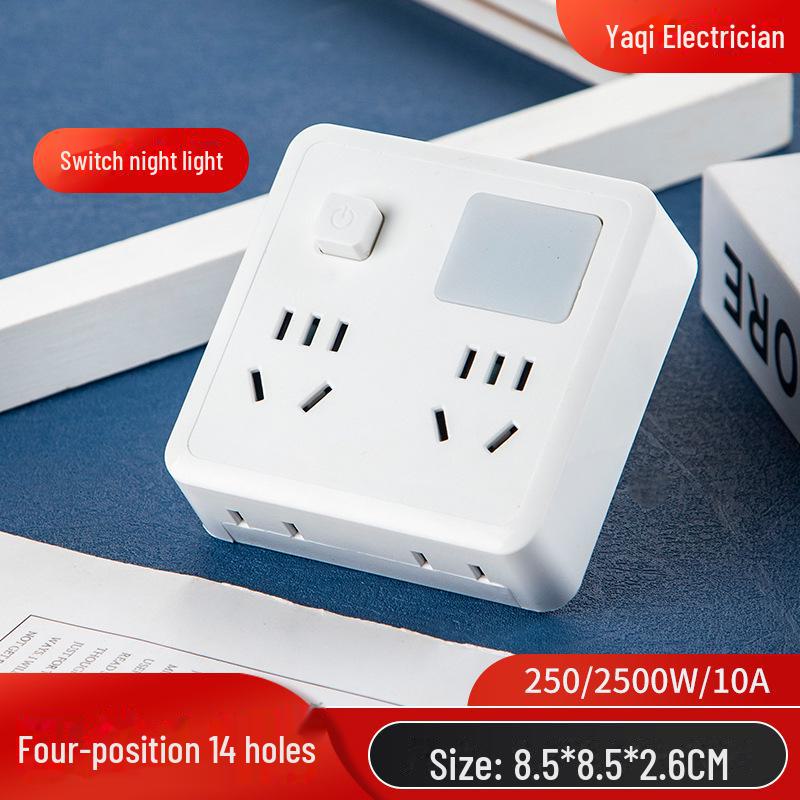 Wood Grain Multi-Function Travel Plug Board & Socket Converter