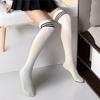 Knitted Women'S Lolita Stockings Large Elastic Polyester Cotton Girl Over Knee Stockings Cute Black White Striped Low Tube Socks