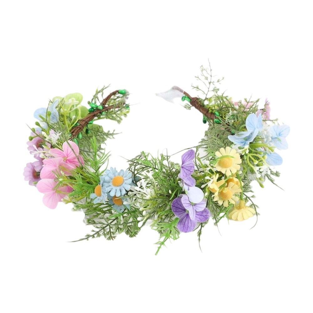 Artificial Bridal Flower Headband Pink Bridal Hair Accessory New Floral Hair Hoop Bridal Ceremony