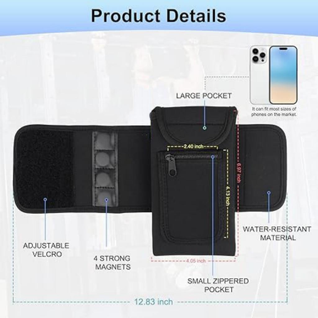 Waterproof Magnetic Sports Water Bottle Holder Large Capacity Fitness Phone Storage Cup Cover Portable Travel Accessory