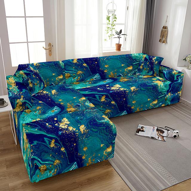 

Мраморные чехлы для диванов для гостиной, эластичные чехлы с геометрическим рисунком, чехол для дивана, L-образная форма, Funda De Sof á De Esquina Fundas Para Sof á S 4 Seat(235-300cm)