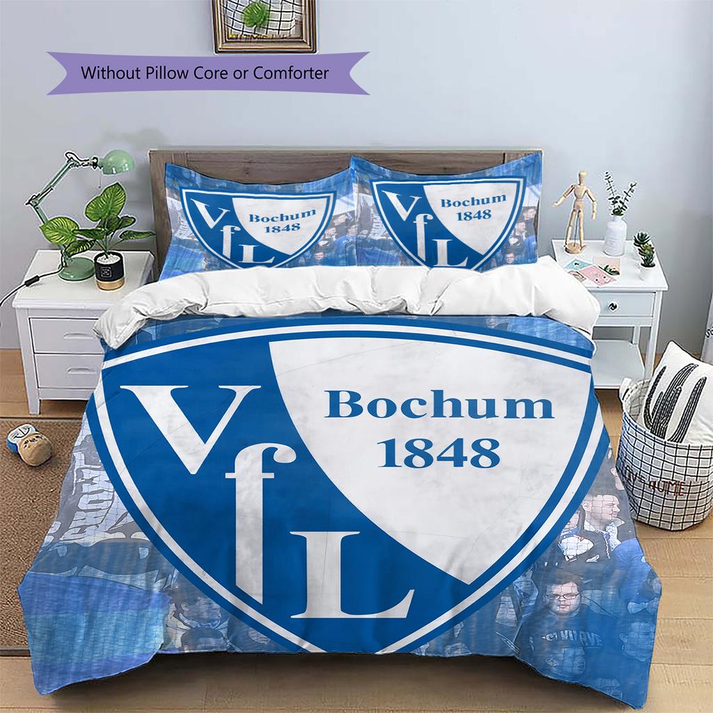 Pościel wzór Bochum Dekoracja domu Prezent urodzinowy (1 * poszwa na kołdrę + 2 * poszewki na poduszki, bez rdzenia)