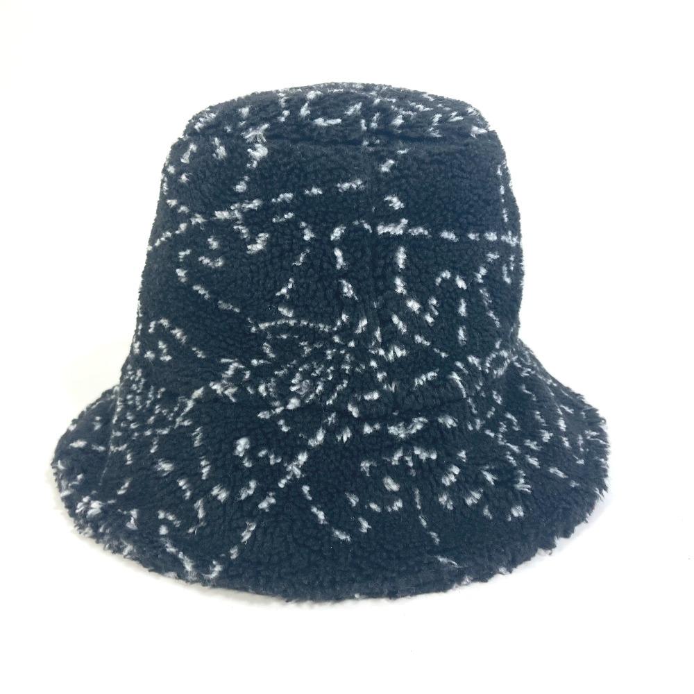 CHANEL hat CC Mark CC boa bucket hat hat fur / polyester Black/White