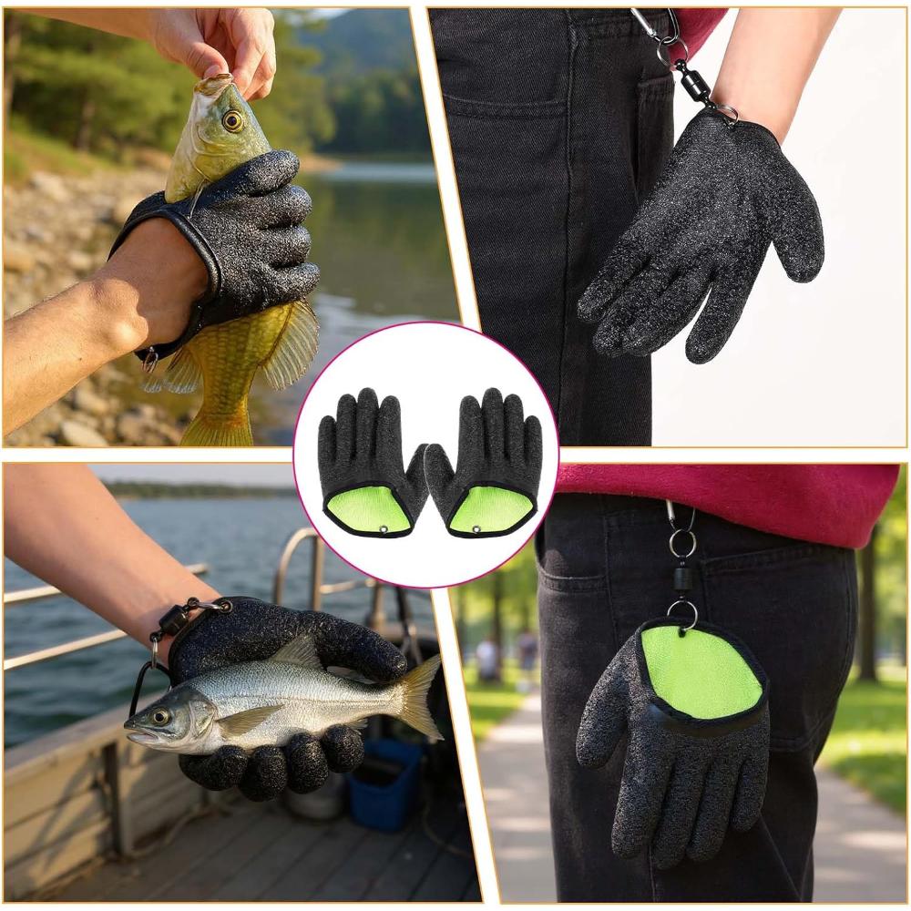 1 Pair of Anti Slip Ice Fishing and Sea Fishing Gloves with Magnets, Waterproof, Anti Cutting, Anti Stabbing, and Fish Picking Gloves
