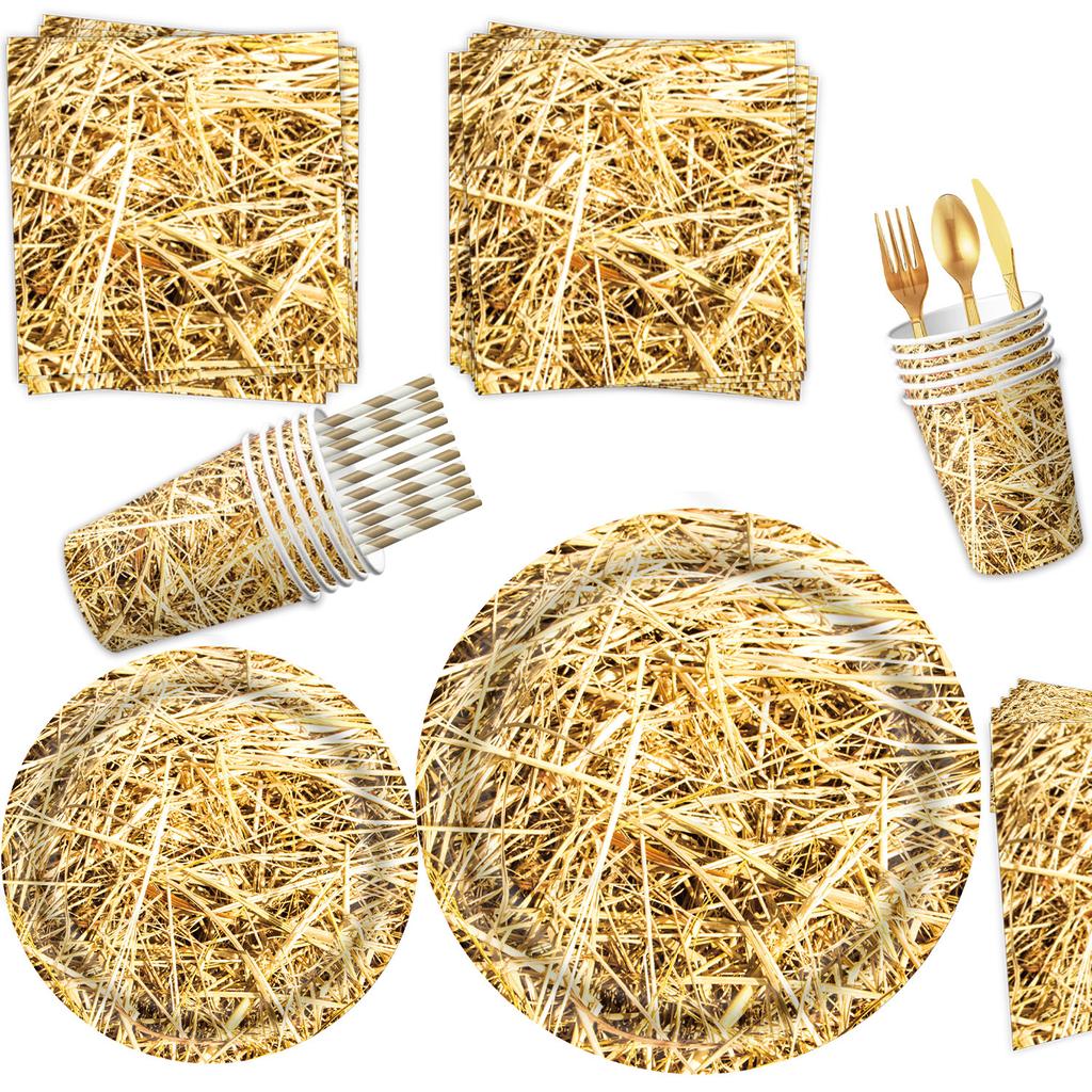 Haystack Party Supplies Birthday Decorations Haystack Theme Western Cowboy Haystack Arrangement Props