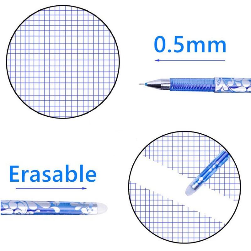 23PCS Erasable Pen Elementary School Erasable Pens Washable Rods Red Black Blue Washing Gel Write Erase Ink Refills Stationery