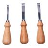 3pcs Wide Mouth Edge Skiving Tool Wooden Handle Leathercraft Trimmer  DIY Leatherwork
