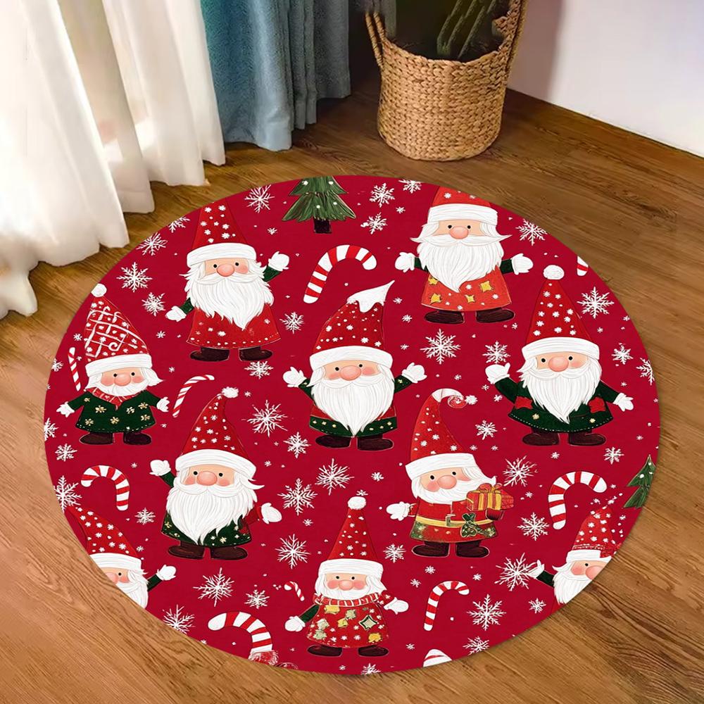 Festive Snowflake Christmas Tree Pattern Rug Soft Floor Mat for Living Room Bedroom Winter Holiday Home Decor Carpet