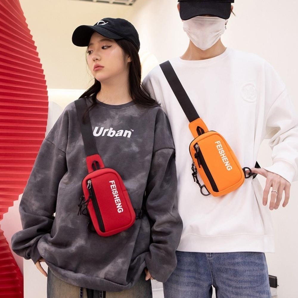 Large Capacity Men's Chest Bag Multifunctional Sports Waist Bag Shoulder Crossbody Bag Male