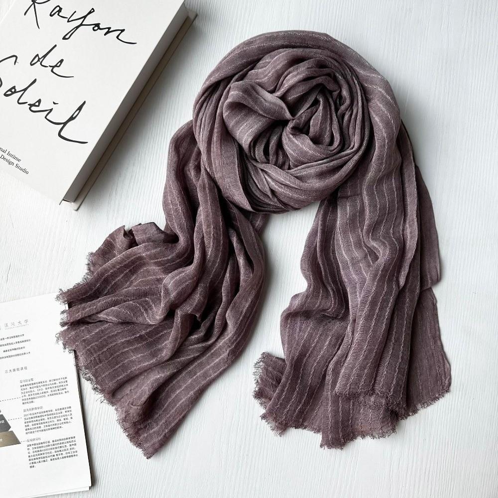 Soft Viscose Scarf Vertical Striped Shawl Wrap Modern Neck Wrap Japanese Style