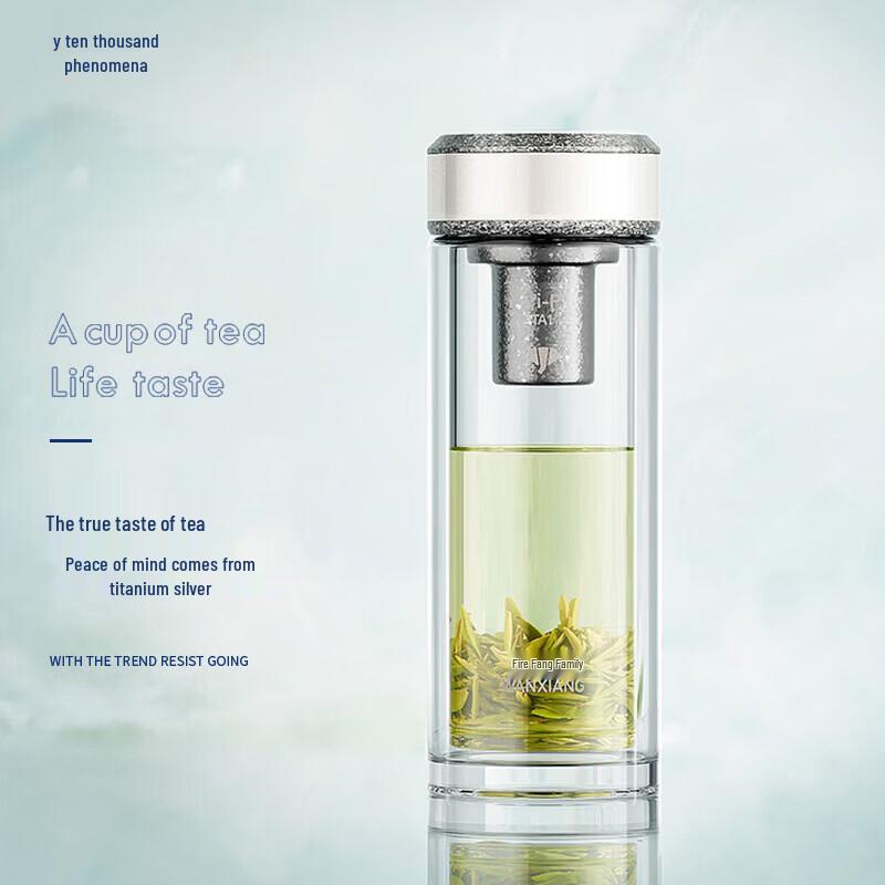 Wanxiang Double-Walled Antibacterial Glass Cup
