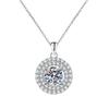Womens 2ct D Color Moissanite Necklace Round Pendant Luxury Jewelry