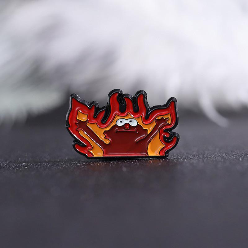 Cartoon Flame Colorful Brooch Creative Badge Accessory For Fashionable Outfits