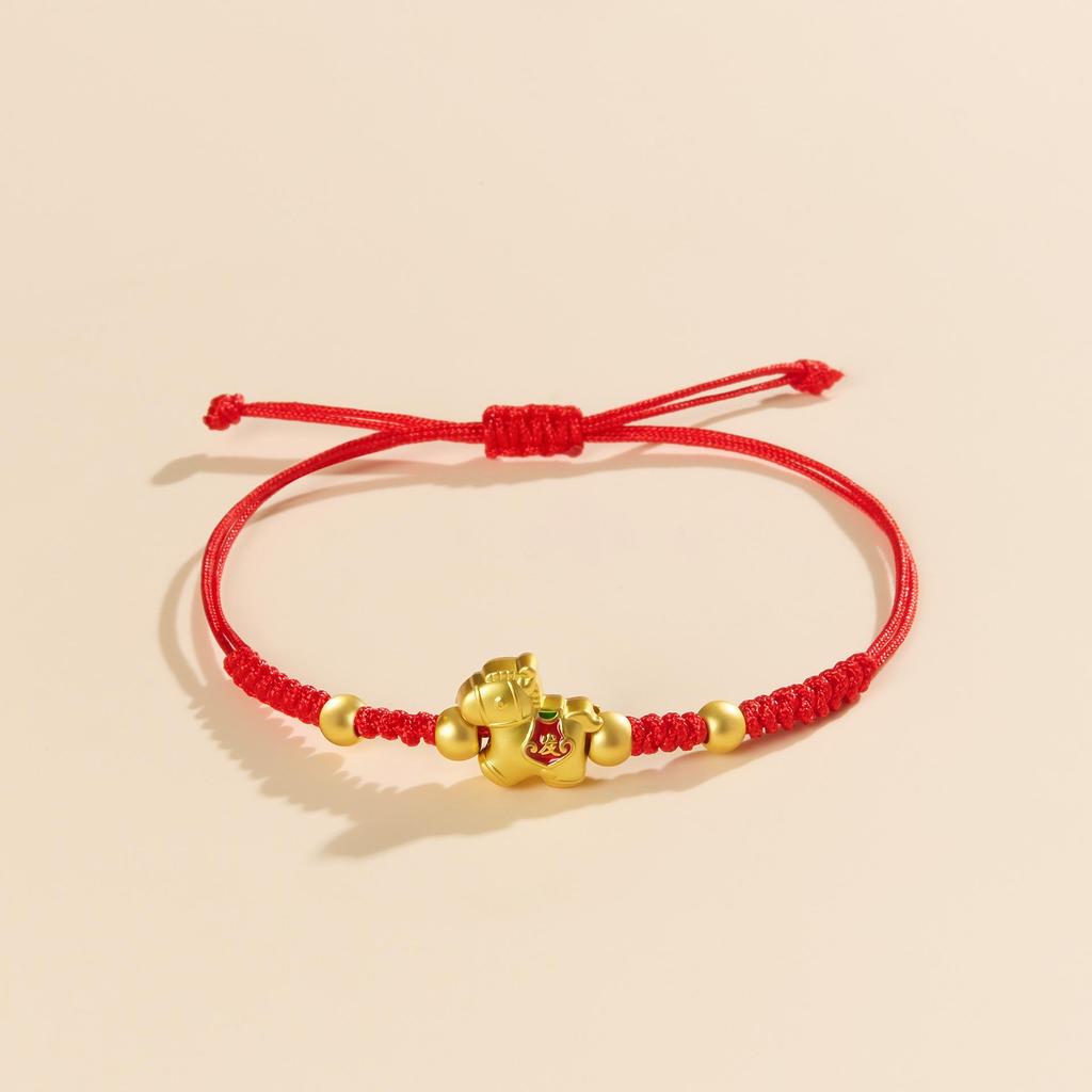 2026 Zodiac Year of the Horse Red Bracelet: Handmade Ben Ming Nian Woven Rope for Good Fortune