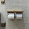 MTCLTC Bathroom Toilet Paper ABS Plastic Bamboo with Cutting Double with Easy Easy Decorative Compact Design Holder, & Wood, Function, DIY, Stylish,