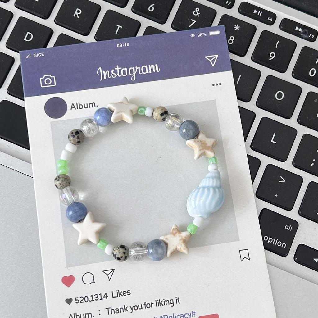 Conch Star Ceramic Beaded Bracelet: Women's Light Luxury Jewelry for Parties and Students