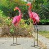 Solarbetriebenes Schmiedeeisen Flamingo Gartenornament