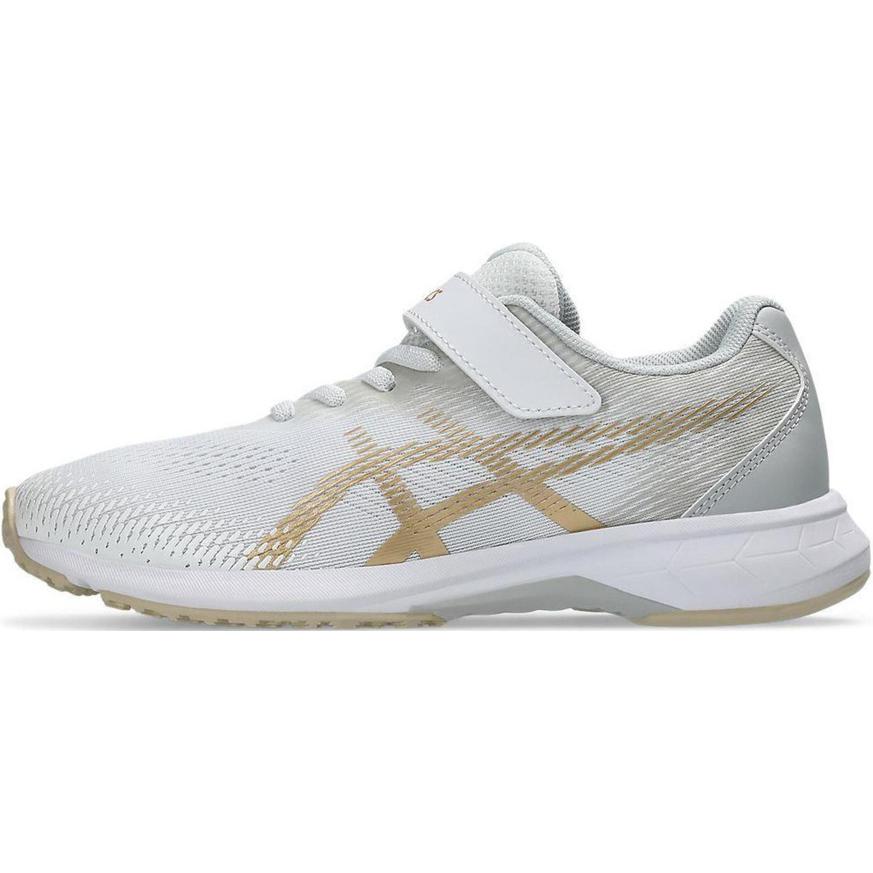 Asics Lazerbeam Lightweight Sweat-Wicking Outdoor Fitness Running Shoes Kids Sneakers White Gold 1154A195-100