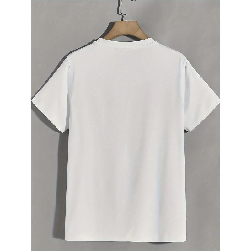 T-shirt Casual da Uomo con Grafica di Milano, Vestibilità Regolare Girocollo, Maglietta Estiva Elastica alla Moda, Ideale per l'Uso Quotidiano o Come Regalo, Top Girocollo Estivo Casual