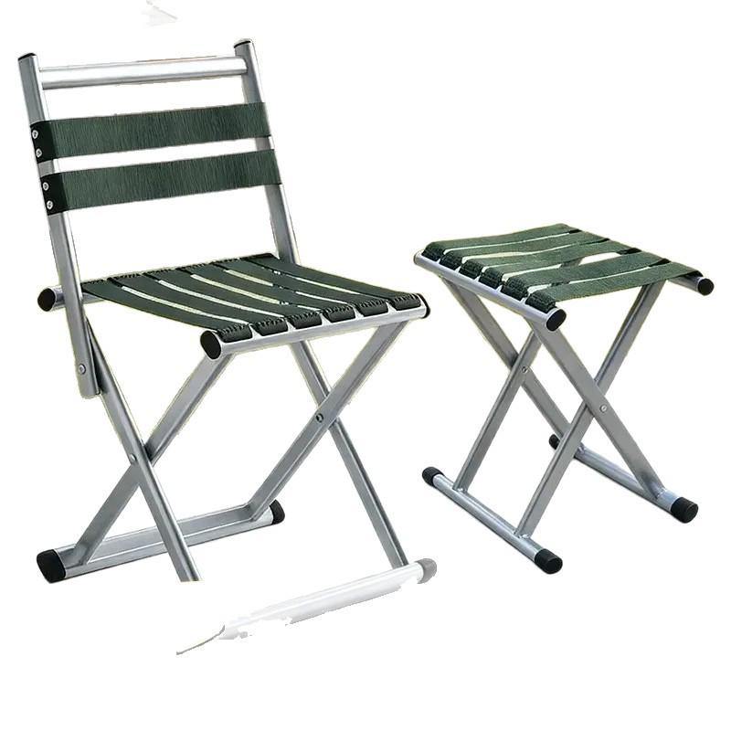 Extra Thick Folding Stool with Backrest for Outdoor Camping and Fishing