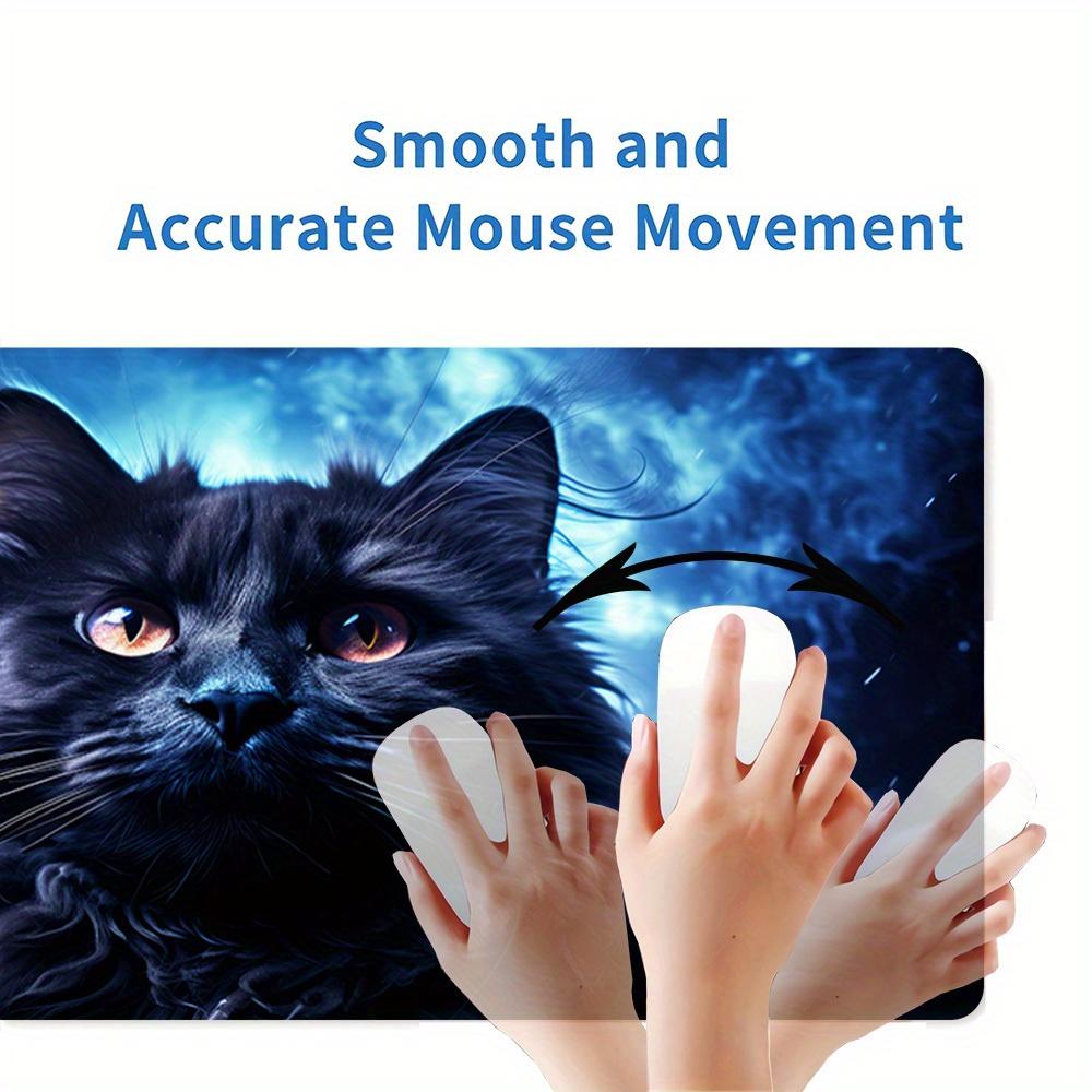 1pc Large Gaming Mouse Pad, UV Reactive Non-Slip Desk Mat, Washable PolyesterMystical, Cat, AuraComputer Pad with Vibrant Game Machine Print