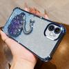 KEYSION Shockproof Plating Phone Case for iPhone 11 12 Pro Max Clear TPU Glitter Jewelled Swan kickstand Back Cover for iPhone 11