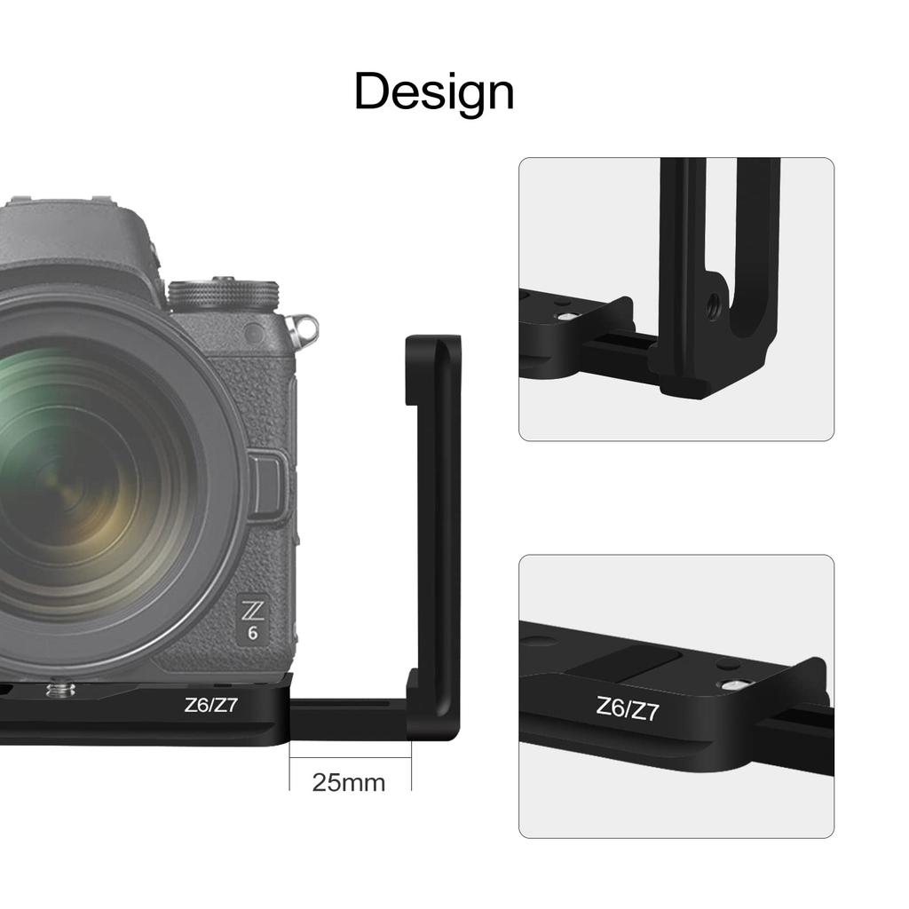 Vertical Shoot Hand Grip for Nikon Z6 and Z7 with Extended Quick Release Camera Bracket Holder Z6, II, Z7, II, L-Plate